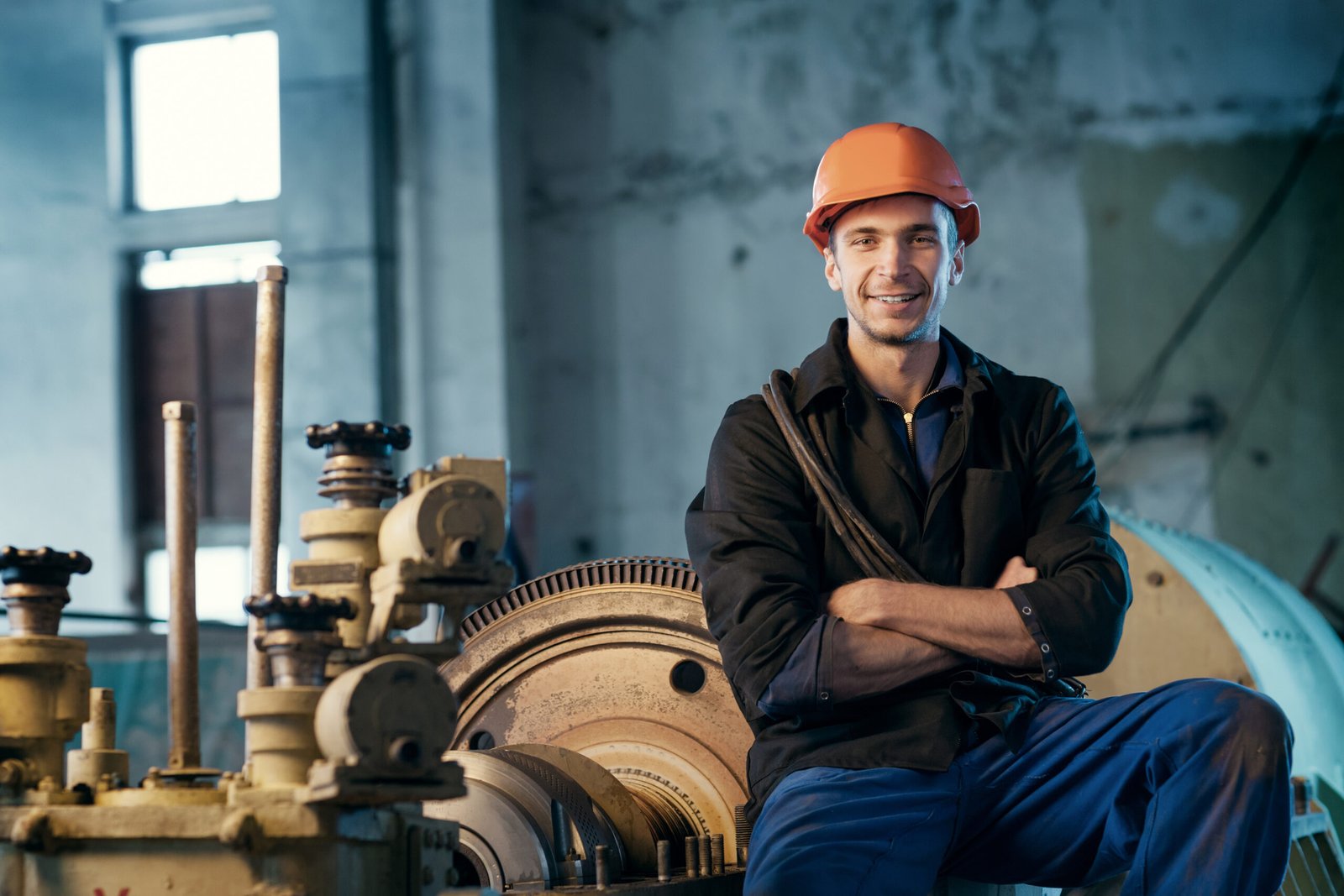 Machinist with steam turbine